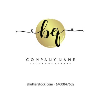 initials letter BQ handwriting logo vector template