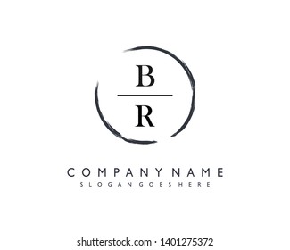 initials letter BR handwriting logo vector template