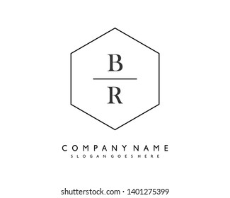 initials letter BR handwriting logo vector template