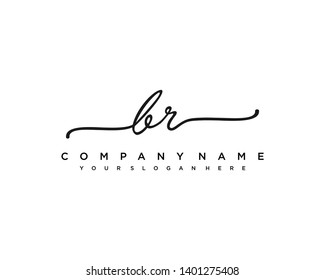 initials letter BR handwriting logo vector template