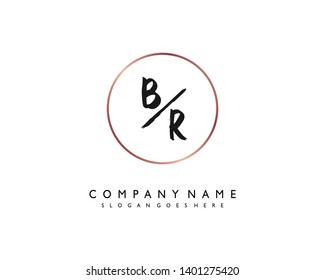 initials letter BR handwriting logo vector template