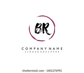 initials letter BR handwriting logo vector template