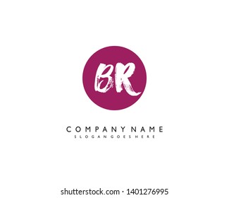 initials letter BR handwriting logo vector template