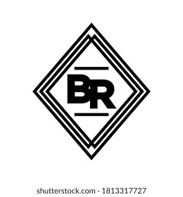 letra inicial logotipo de monograma BR sobre fondo blanco