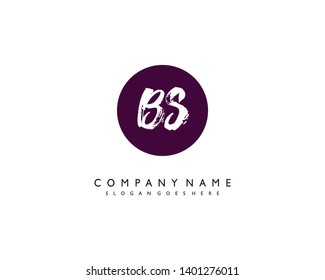 initials letter BS handwriting logo vector template