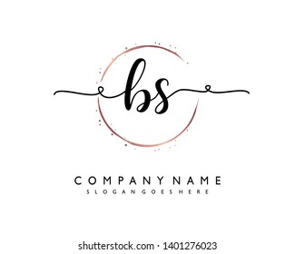 initials letter BS handwriting logo vector template
