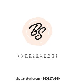 initials letter BS handwriting logo vector template