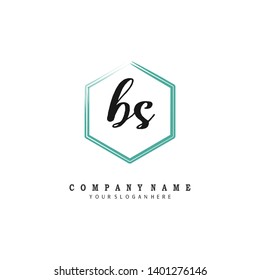 initials letter BS handwriting logo vector template