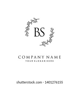 initials letter BS handwriting logo vector template