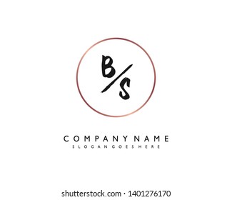 initials letter BS handwriting logo vector template