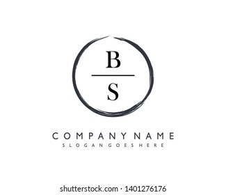 initials letter BS handwriting logo vector template