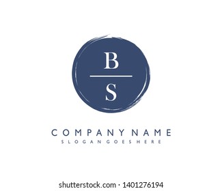 initials letter BS handwriting logo vector template