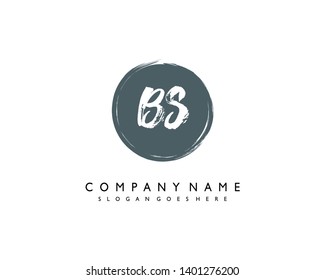 initials letter BS handwriting logo vector template