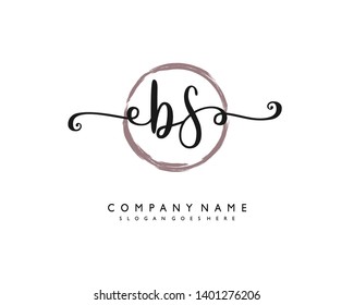 initials letter BS handwriting logo vector template