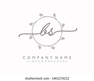 initials letter BS handwriting logo vector template