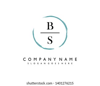 initials letter BS handwriting logo vector template