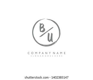 initials letter BU handwriting logo vector template