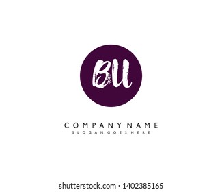 initials letter BU handwriting logo vector template