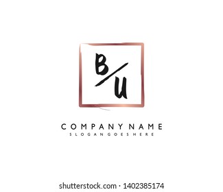 initials letter BU handwriting logo vector template