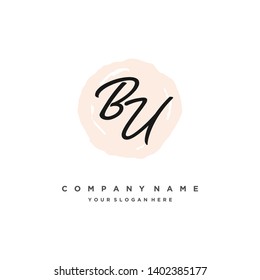 initials letter BU handwriting logo vector template