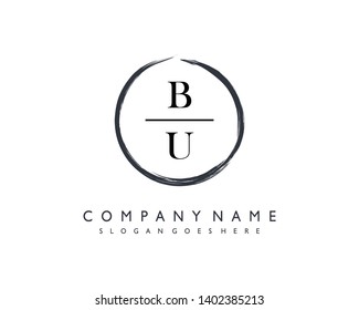 initials letter BU handwriting logo vector template