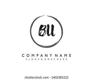 initials letter BU handwriting logo vector template