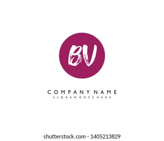 initials letter BV handwriting logo vector template