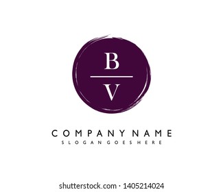 initials letter BV handwriting logo vector template