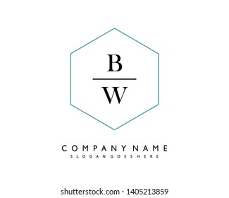 initials letter BW handwriting logo vector template