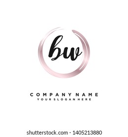 initials letter BW handwriting logo vector template