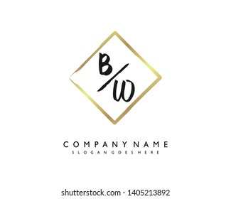 initials letter BW handwriting logo vector template