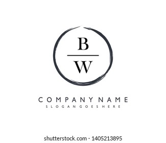 initials letter BW handwriting logo vector template