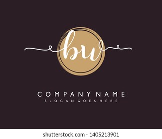 initials letter BW handwriting logo vector template