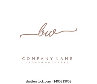 initials letter BW handwriting logo vector template