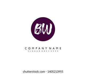 initials letter BW handwriting logo vector template