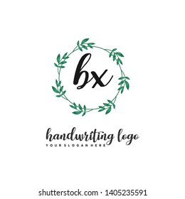 initials letter BX handwriting logo vector template