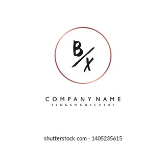 initials letter BX handwriting logo vector template