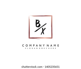 initials letter BX handwriting logo vector template