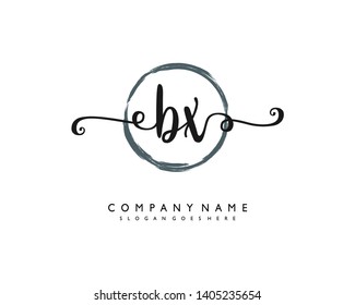 initials letter BX handwriting logo vector template