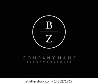 initials letter BZ handwriting logo vector template