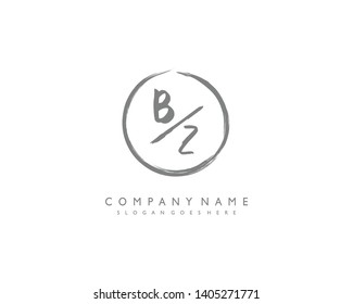 initials letter BZ handwriting logo vector template