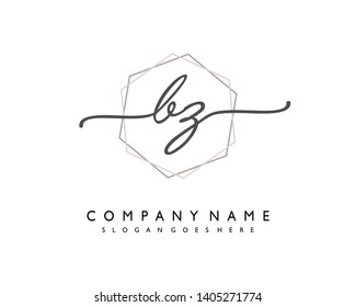 initials letter BZ handwriting logo vector template