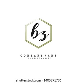 initials letter BZ handwriting logo vector template
