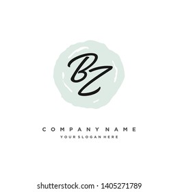 initials letter BZ handwriting logo vector template