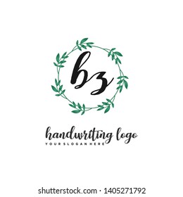 initials letter BZ handwriting logo vector template