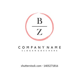 initials letter BZ handwriting logo vector template