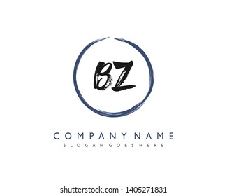 initials letter BZ handwriting logo vector template