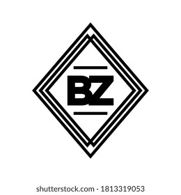 initials letter BZ monogram logo on white background
