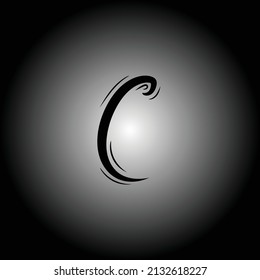 Initials of the letter C with a black freehand drawing