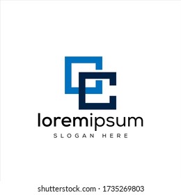 los diseños de logotipo de la letra de las iniciales C y C box son sencillos y elegantes